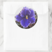 Sticker Rond Violet africain en floraison (Sac)