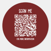 Sticker Rond Violet | Analyse de code QR professionnel (Devant)