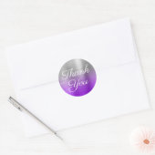 Sticker Rond Violet argent Ombre Merci à huile (Enveloppe)
