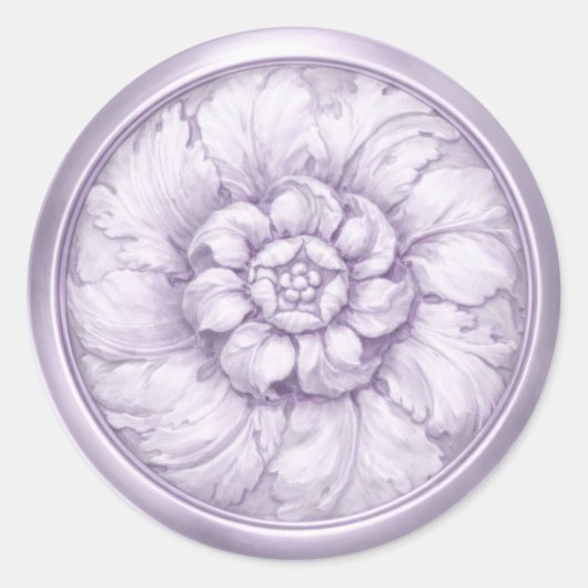 Sticker Rond Violet aspect baroque relief 12 (Devant)