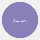 Sticker Rond Violet avec Modèle de texte blanc (Devant)