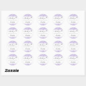 Sticker Rond Violet blanc confetti merci (Feuille)