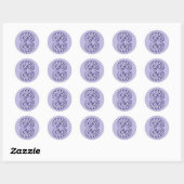 Sticker Rond Violet bleu Mariage damassé (Feuille)