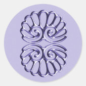 Sticker Rond Violet bleu Mariage damassé (Devant)