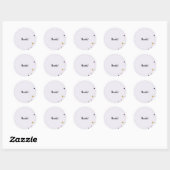 Sticker Rond Violet carte de remerciements (Feuille)