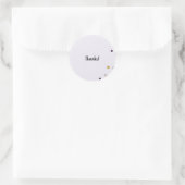 Sticker Rond Violet carte de remerciements (Sac)