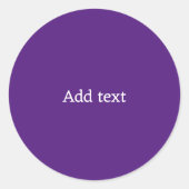 Sticker Rond Violet clair avec Modèle de texte blanc (Devant)