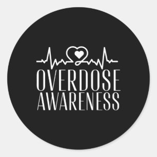 Sticker Rond Violet de sensibilisation au surdosage 