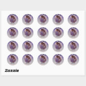 Sticker Rond Violet dégradant Joyeusement Jamais Après Mariage (Feuille)