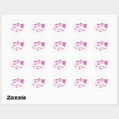 Sticker Rond Violet Dreams : Chaton dormant (Feuille)
