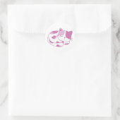 Sticker Rond Violet Dreams : Chaton dormant (Sac)