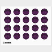 Sticker rond violet et chaud, fluoro rose~ classiq (Feuille)