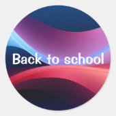 Sticker Rond Violet foncé abstrait Retour à l'école Enseignant (Devant)