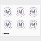 Sticker Rond Violet Garden Farm Oeufs frais (Feuille)