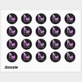 Sticker Rond Violet Guerrier Combattre Lupus Comme Un Patron (Feuille)