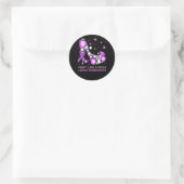 Sticker Rond Violet Guerrier Combattre Lupus Comme Un Patron (Sac)
