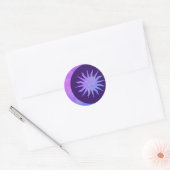 Sticker Rond Violet Indigo Purple Moon & Sun Zen (Enveloppe)