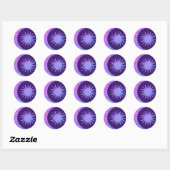 Sticker Rond Violet Indigo Violet Lune & Soleil Zen (Feuille)