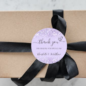 Sticker Rond Violet lavande confetti merci mariage