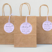 Sticker Rond Violet lavande confetti merci mariage