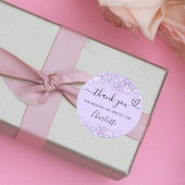 Sticker Rond Violet lavande confettis merci cœur