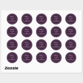 Sticker Rond Violet moderne Carte de remerciements mariage Fave (Feuille)