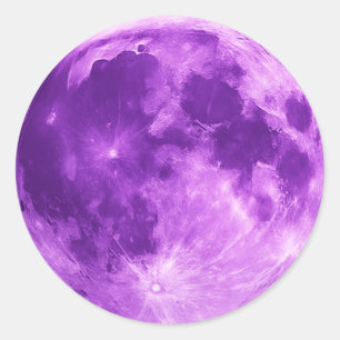Sticker Rond Violet Moon – Tee Minimaliste Cosmique
