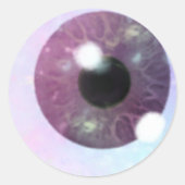 Sticker Rond violet Oeil drôle (Devant)