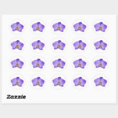 Sticker rond violet orchidée classique (Feuille)