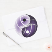 Sticker Rond violet ou n'importe quelle couleur yin yang filles (Enveloppe)