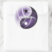 Sticker Rond violet ou n'importe quelle couleur yin yang filles (Sac)
