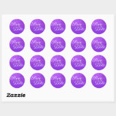 Sticker Rond Violet Parties scintillant Ombre Enregistrer la da (Feuille)