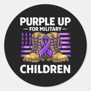 Sticker Rond Violet pour le Mois des enfants de militaires de l
