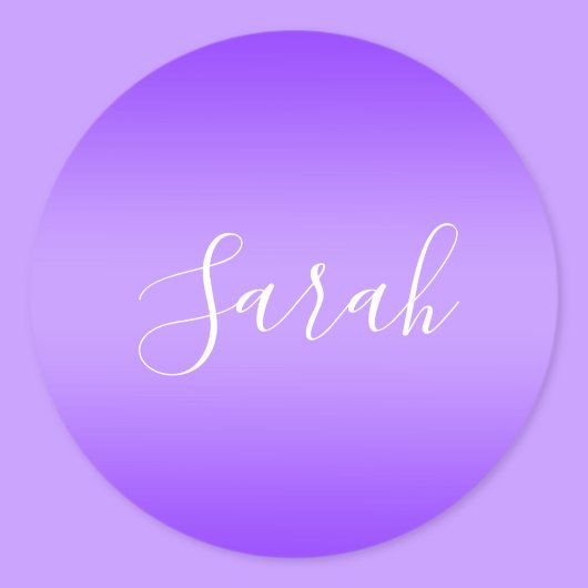 Sticker Rond Violet pourpre ombré modifiable et script de texte