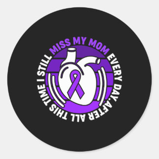 Sticker Rond Violet Ribbon Overdose Sensibilisation Miss Maman