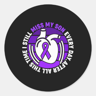 Sticker Rond Violet Ribbon Overdose Sensibilisation Mlle Mon Fi