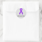 Sticker Rond Violet Ribbon Support Sensibilisation, lymphome Ho (Sac)