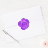 Sticker Rond Violet Rose Vous Aimez Floral Violet Bleu Mariage (Enveloppe)