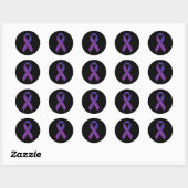 Sticker Rond Violet Ruban Alzheimer Sensibilisation Surviv (Feuille)