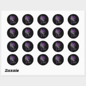 Sticker Rond Violet Ruban Papillon Epilepsie Sensibilisation (Feuille)