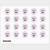 Sticker Rond Violet Violet Floral Retour Adresse Enveloppe Scea (Feuille)