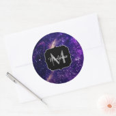 Sticker Rond Violet violet galaxie abstraite Monogramme personn (Enveloppe)