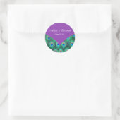 Sticker Rond Violet violet Mariage Peacock (Sac)
