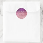 Sticker Rond Violet violet rose triple Parties scintillant Ombr (Sac)
