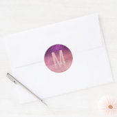Sticker Rond Violet violet rose triple Parties scintillant Ombr (Enveloppe)