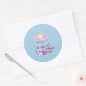 Sticker Rond violet watercolor creative beach (Enveloppe)