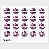 Sticker Rond Violet, Wild Berry Pink Feuille Mariage (Feuille)