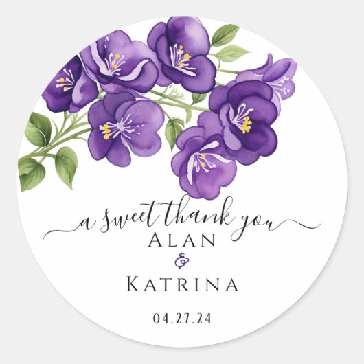 Sticker Rond Violets poures profondes (Devant)