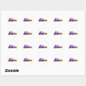 Sticker Rond violets violets - personnalisable (Feuille)