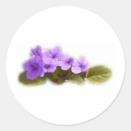 Sticker Rond violets violets - personnalisable (Devant)